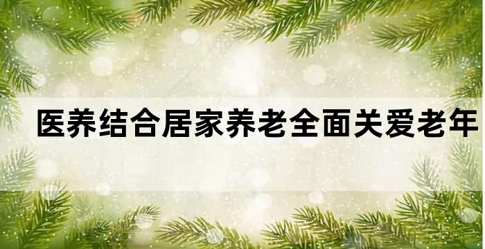 医养结合居家养老全面关爱老年人健康