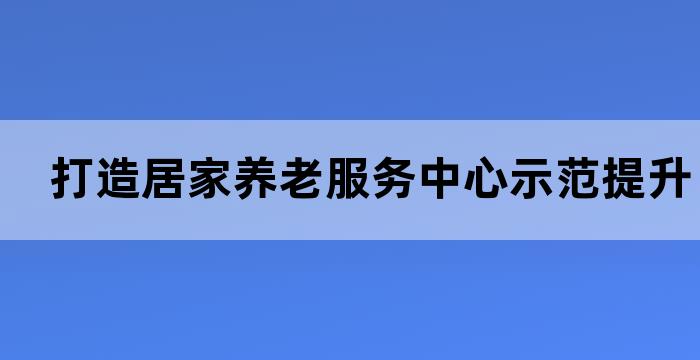 打造居家养老服务中心示范，提升老年人生活质量(图1)